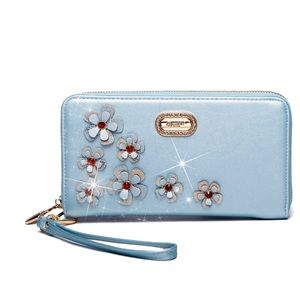 Twinkle Cosmos Florality Wristlet and Phone Holder Wallet